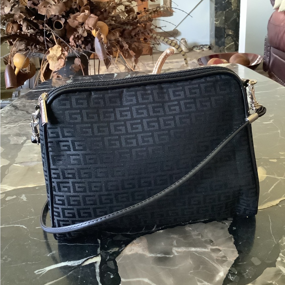Unbranded GG logo black nylon crossbody bag 9.5x8.5